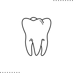 healthy tooth vector icon in outlines