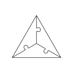 Triangle figure from three jigsaw puzzle vector pieces