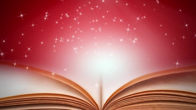 Abstract magic light on open book  for science and education or religion background
