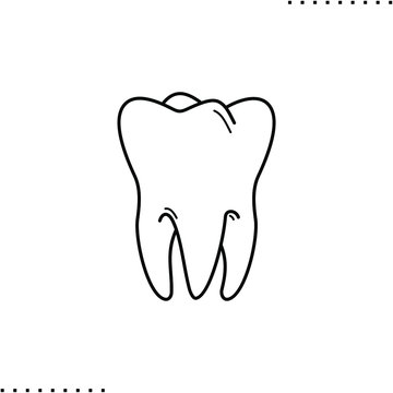 recommend clip art: healthy tooth vector icon in outlines