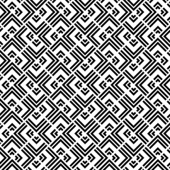 Seamless black and white background for your designs. Modern vector ornament. Geometric abstract pattern