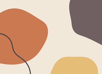 Trendy social media banner template with abstract organic shapes composition in contemporary collage minimal style