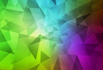 Light Pink, Green vector polygon abstract layout.