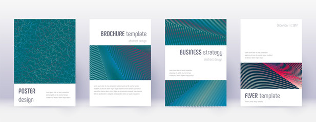 Fototapeta na wymiar Minimalistic brochure design template set. Red abs