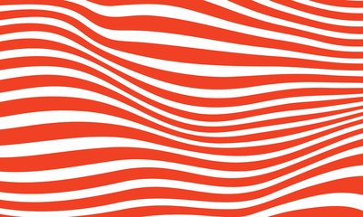 Minimal abstract orange and white background. Orange wavy lines pattern. Optical art, opart striped. Modern waves, geometric line stripes. vector illustration