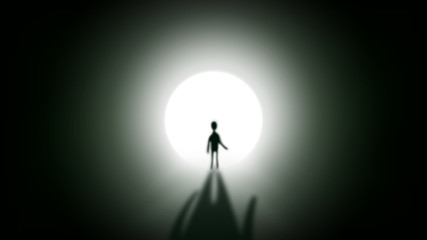 shadow human out off tunnel