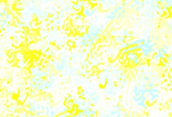 Light Blue, Yellow vector backdrop with memphis shapes.
