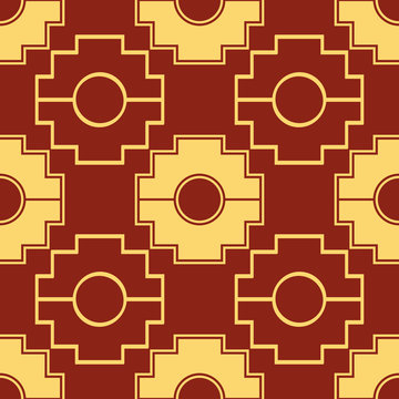 Seamless vector pattern with Inca Cross Chakana for your design