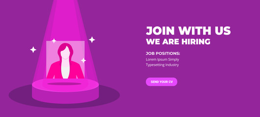 We are hiring, Hiring Job recruitment banner , Job vacancy, Vector 