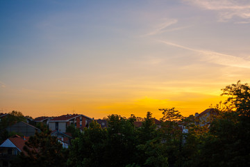 Sunset over the city