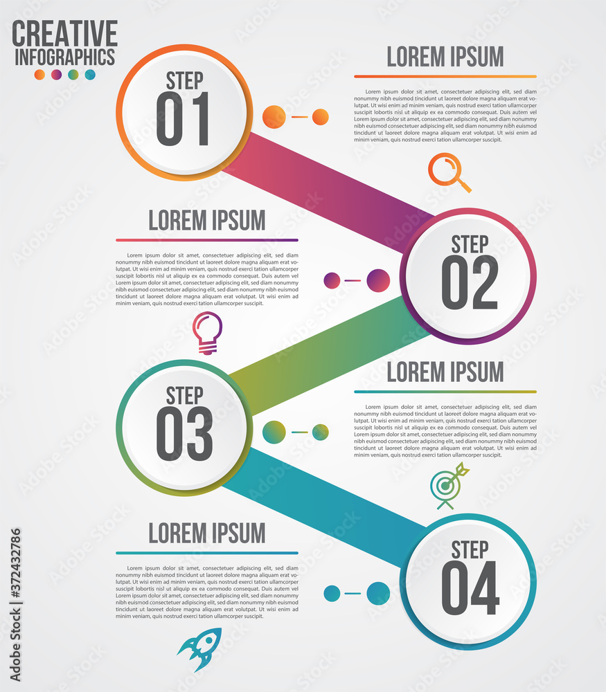 Poster infographic modern design vector template for business with 4 steps or options illustrate a strategy