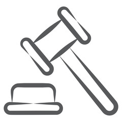
Law judge gavel hammer, auction icon.
