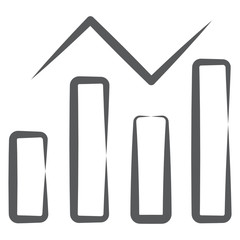 
Business chart icon that presents categorical data with rectangular bars
