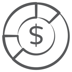 Hand drawn vector design of dollar coin, editable icon
