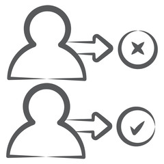 
Conceptual doodle icon of decision making, candidate selection 
