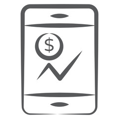 
Dollar inside mobile phone, online business icon
