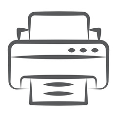 
An electronic printer icon, doodle line vector of printing machine 
