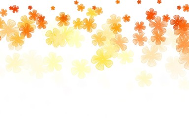 Light Orange vector doodle backdrop with flowers.