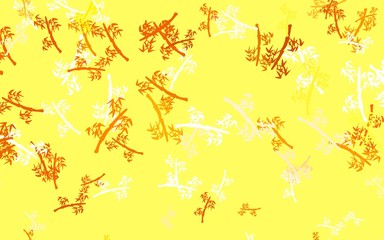 Light Orange vector doodle texture with branches.