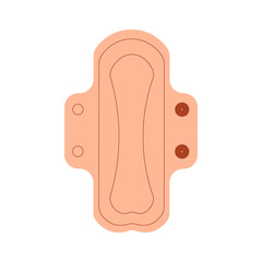 Hygiene product for women. Eco friendly periods alternatives concept. Reusable pad in vector flat style.