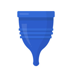 Hygiene product for women. Eco friendly periods alternatives concept. Menstrual cup in vector flat style.