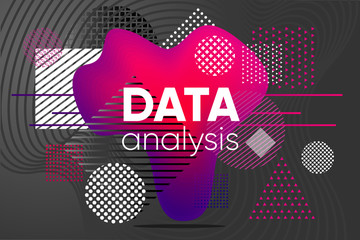 Data analysis background. Chaos analytics design concept. Cyberspace code visualization. Vector template.