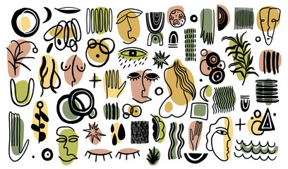 Abstract form drawing style.Decoration element isolated in white background