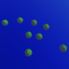 Naklejka na ściany i meble Simple illustration of Corona virus cell - the new normal