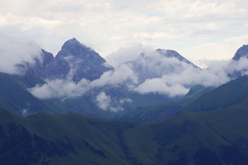Naklejka premium Panorama of Alps opening from Fellhorn peak, Bavaria, Germany