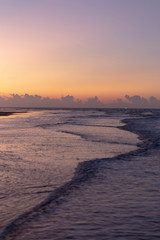 Soft focus images of Sunset ocean horizon, beautiful sky clouds sunset scenery