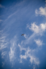 Plane in the sky with clouds