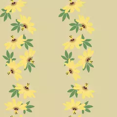 Fototapeten Seamless vector illustration with tropical flowers Passiflora © Nadezhda