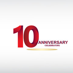 10 year anniversary celebration, vector design for celebrations, invitation cards and greeting cards