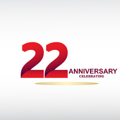 22 year anniversary celebration, vector design for celebrations, invitation cards and greeting cards