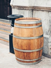 Fototapeta premium Wine barrel in La Rioja, Spain