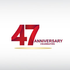 47 year anniversary celebration, vector design for celebrations, invitation cards and greeting cards