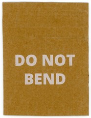 Do not bend written on corrugated cardboard