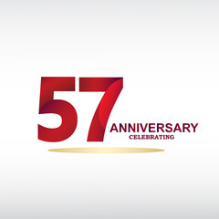 57 year anniversary celebration, vector design for celebrations, invitation cards and greeting cards