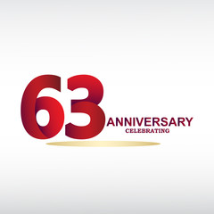 63 year anniversary celebration, vector design for celebrations, invitation cards and greeting cards