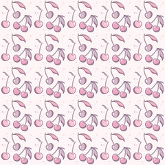 pastel pattern with cherries