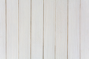 Background from vertical white wooden boards. Top view