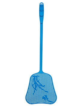 blue plastic fly swatter for scrap and garden