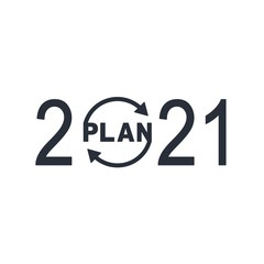 Planning for 2021. Vector icon isolated on white background.