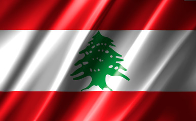 3D rendering of the waving flag lebanon