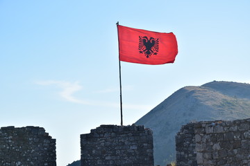 flaga Albanii - obrazy, fototapety, plakaty