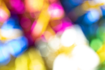 Blurry background with colorful presents gifts