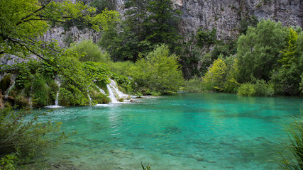 A shallow lake at the UNESCO World Heritage Site of Plitvice Lakes