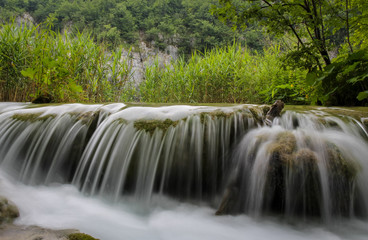 Long exposure of a waterfall at Plitvice Lakes, UNESCO World Heritage Site