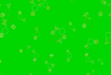 Light Green, Yellow vector pattern with polygonal style with circles.