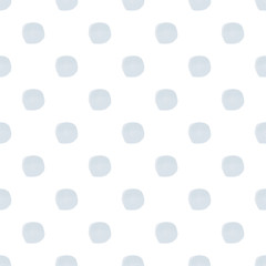 Seamless blue watercolor polka dot pattern on white background in Nordic style. Elegant print for fabric textile gift paper scrapbook wallpaper kids clothes nursery decor